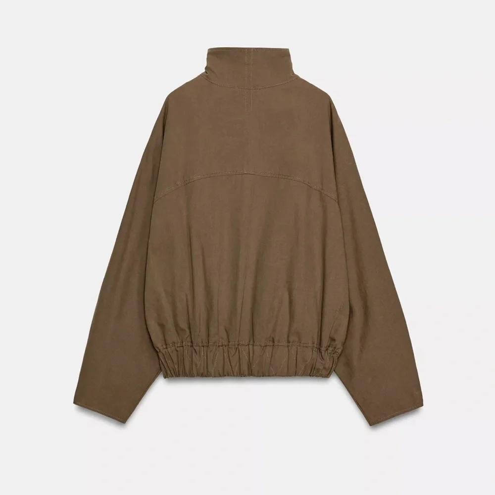 Zara HIGH COLLAR JACKET WITH ELASTIC HEM